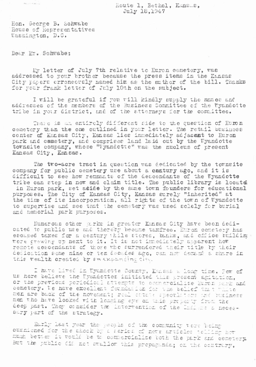 Typed letter.
