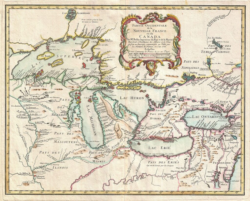 Map of the Great Lakes Region from the 17th century.